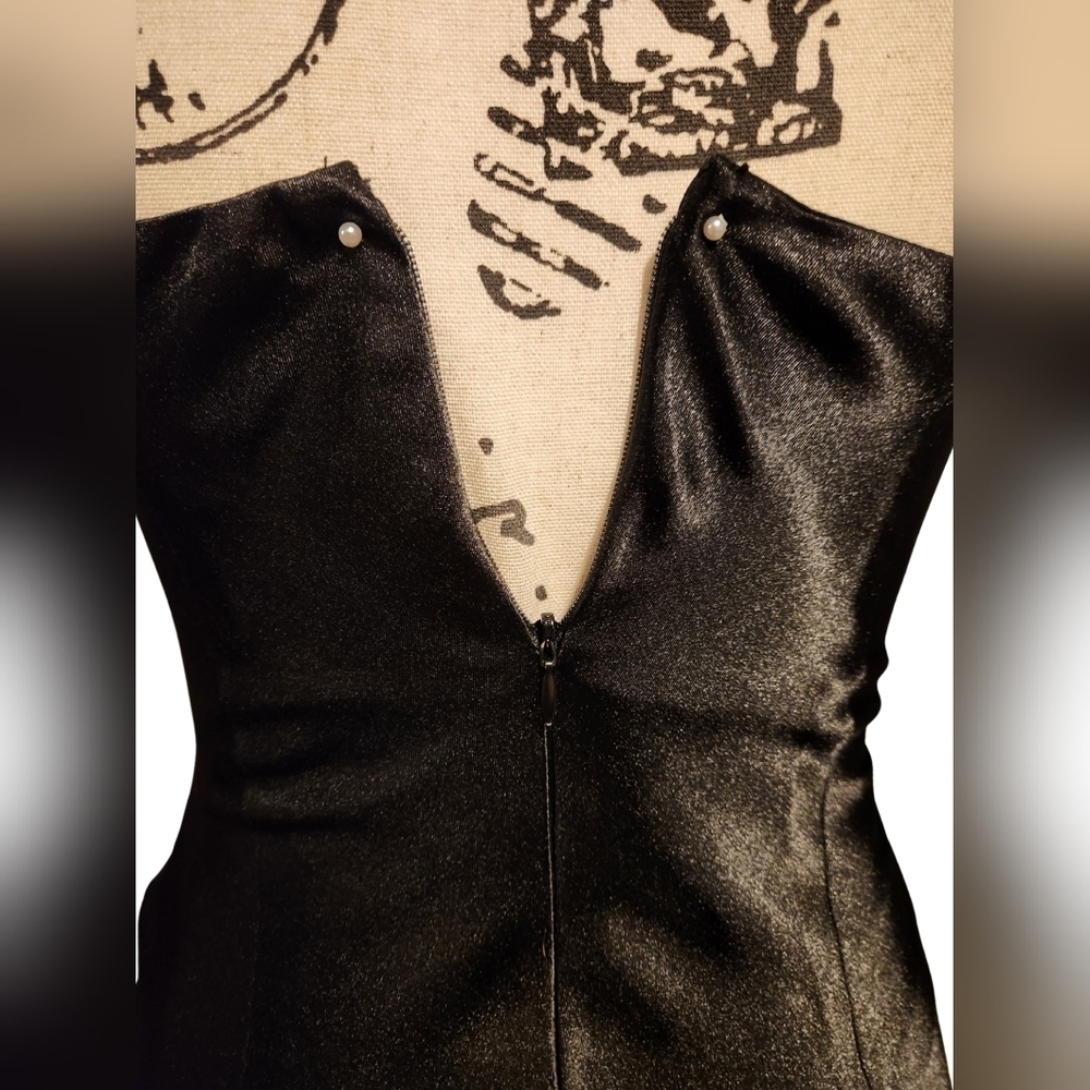 Cinderella Divine Black Strapless Evening Gown - Picture 6 of 8